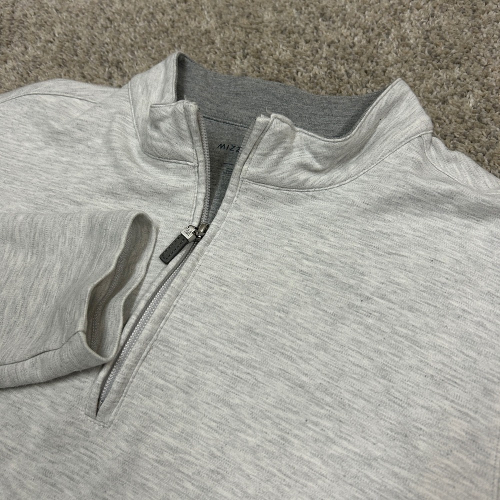 Mizzen Main Quarter Zip ProFlex Pullover Sweater Medium Light Gray Performance